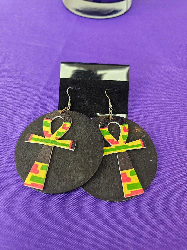 Wooden African Earrings