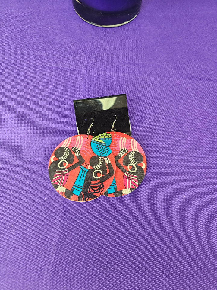 Wooden African Earrings