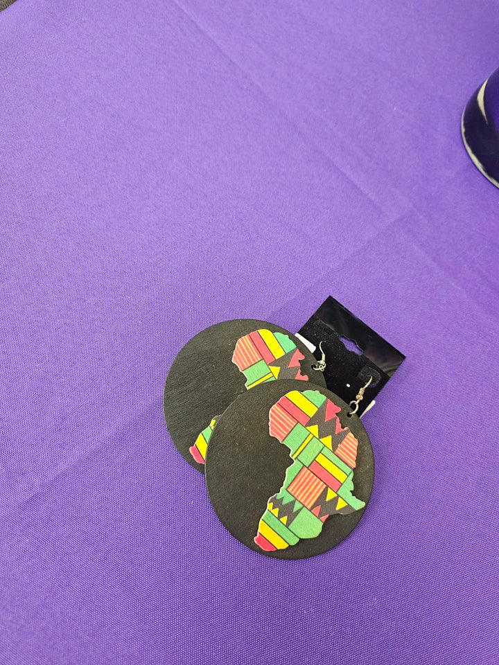 Wooden African Earrings