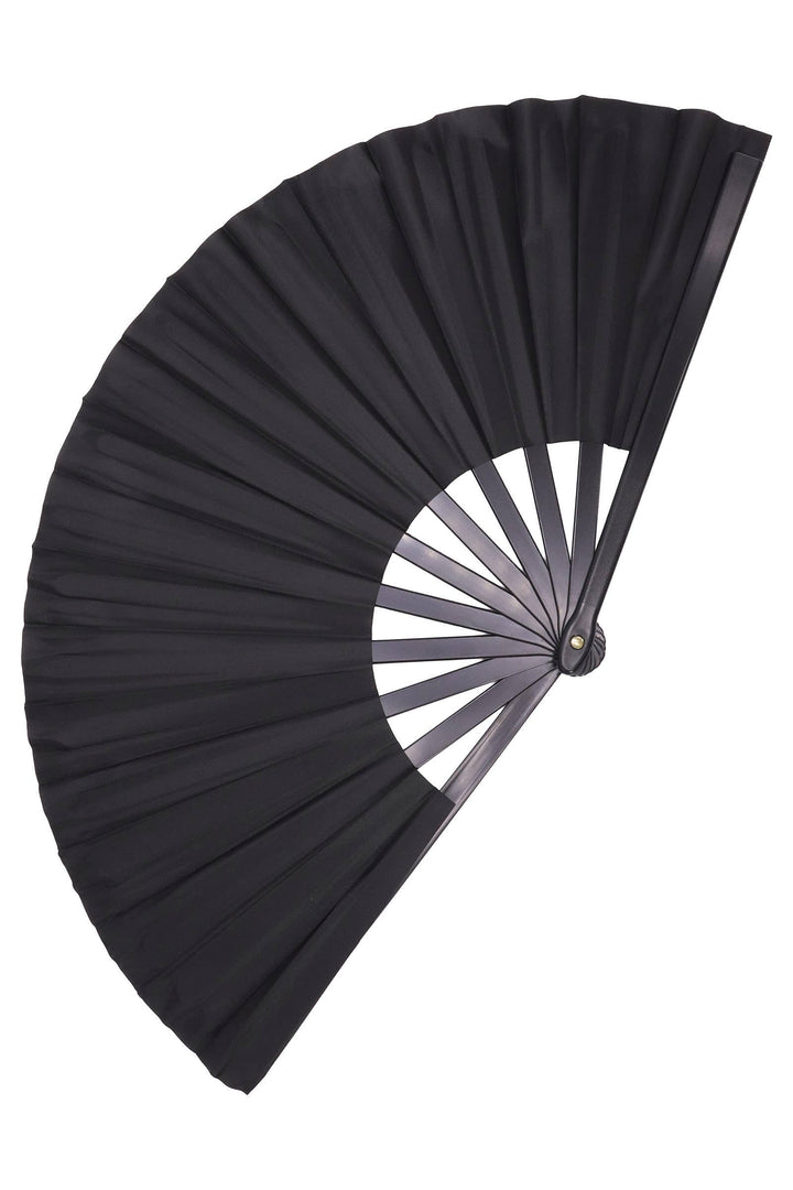 Renee’s Boutique Signature Logo Folding Fan – Black, 13" Line Dance Style