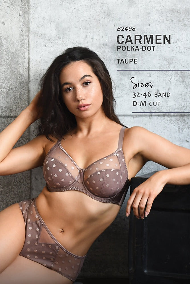 Carmen Polka Dot Bra TAUPE