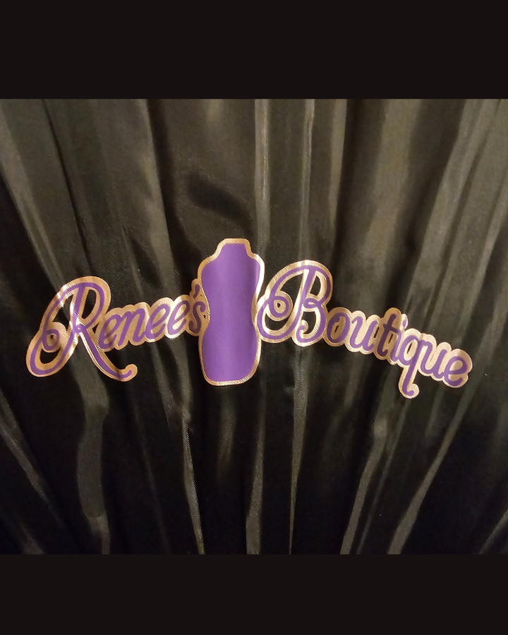 Renee’s Boutique Signature Logo Folding Fan – Black, 13" Line Dance Style