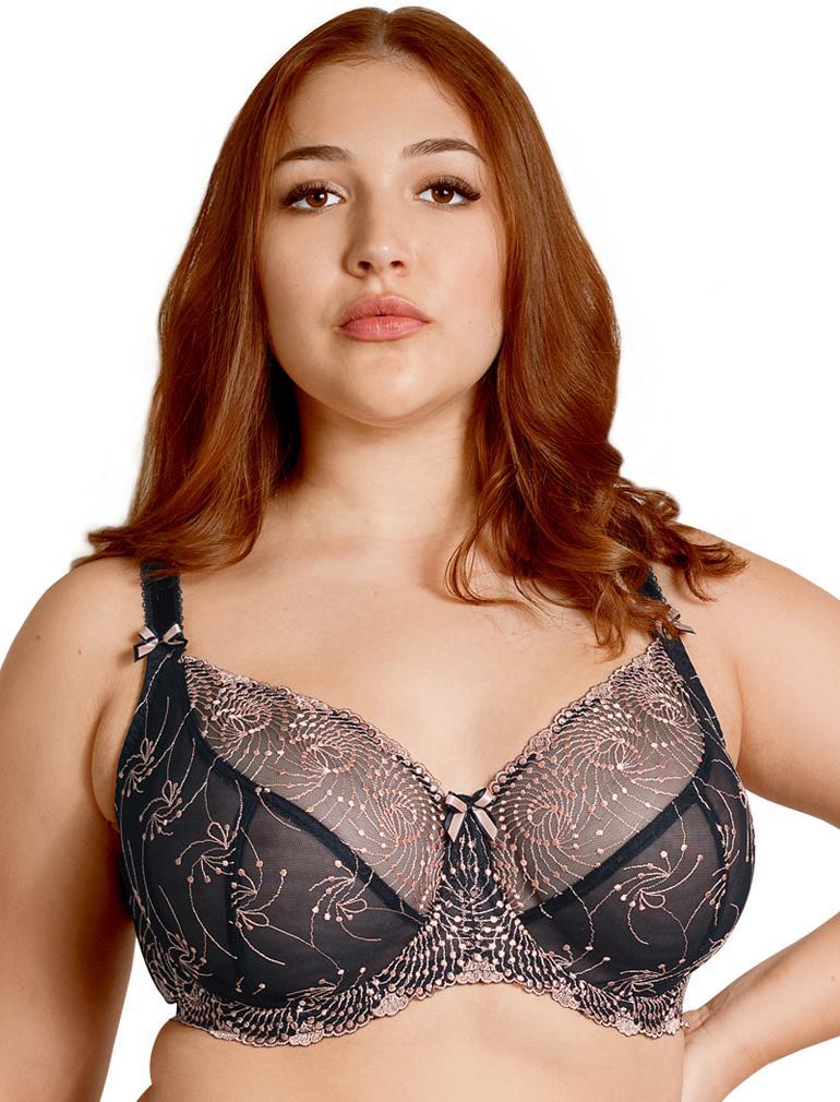 Nicole See-Thru Lace Bra Black/Rose Gold