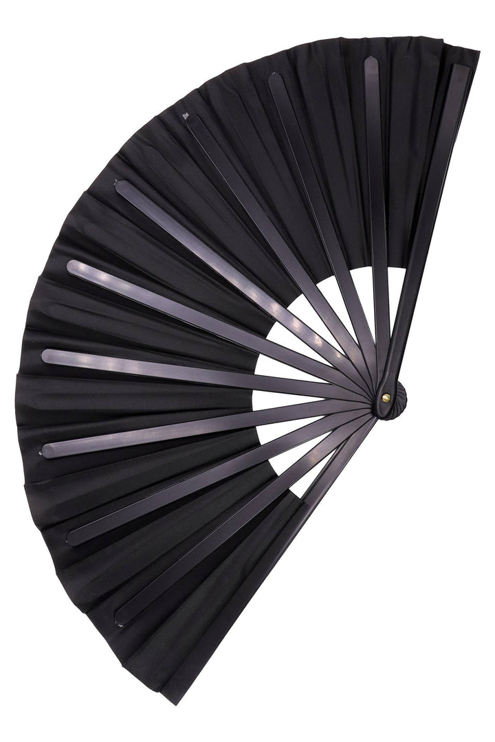 Renee’s Boutique Signature Logo Folding Fan – Black, 13" Line Dance Style