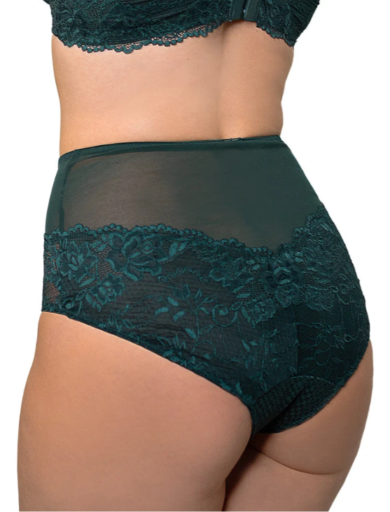 Serena Lace Forest Green Brief