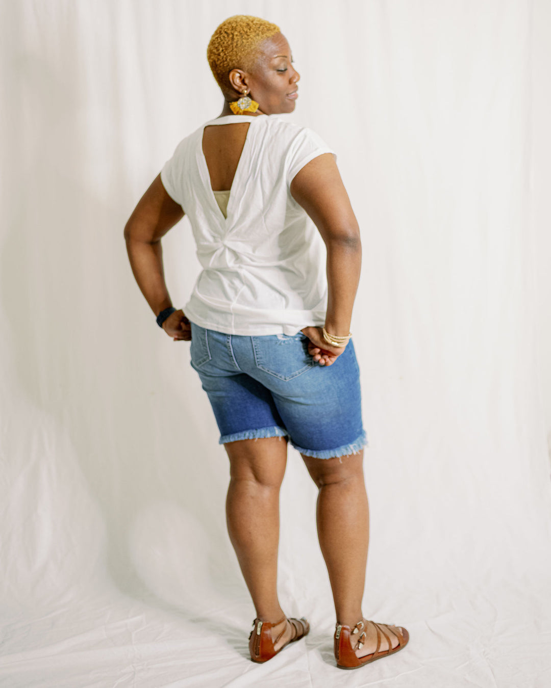 Distressed Denim Bermuda Shorts (1X-3X)
