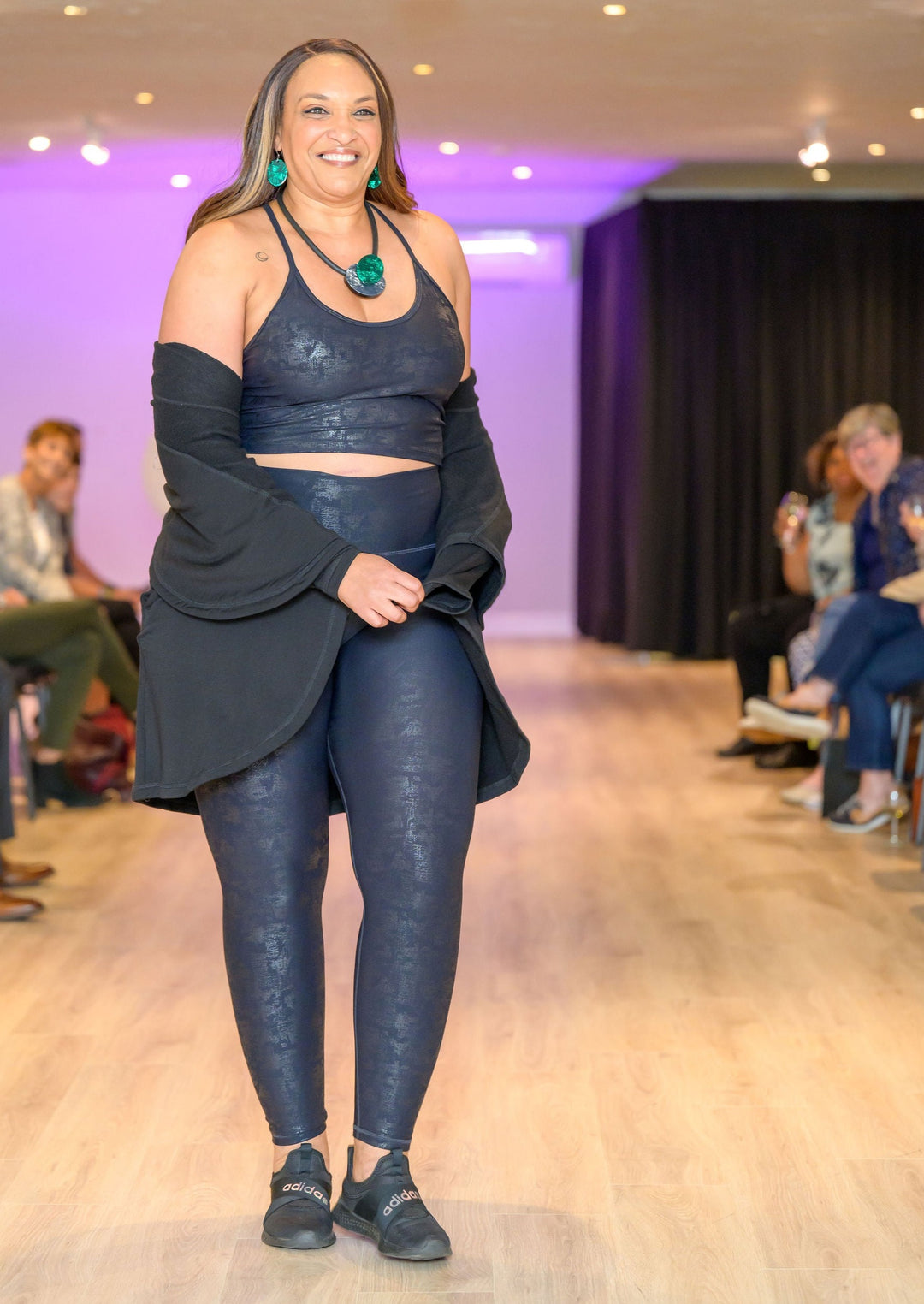Metallic Foil Highwaisted Leggings with Side Pockets